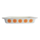 Rectangular oven dish orange patterns seventies Pyroflam electro vintage