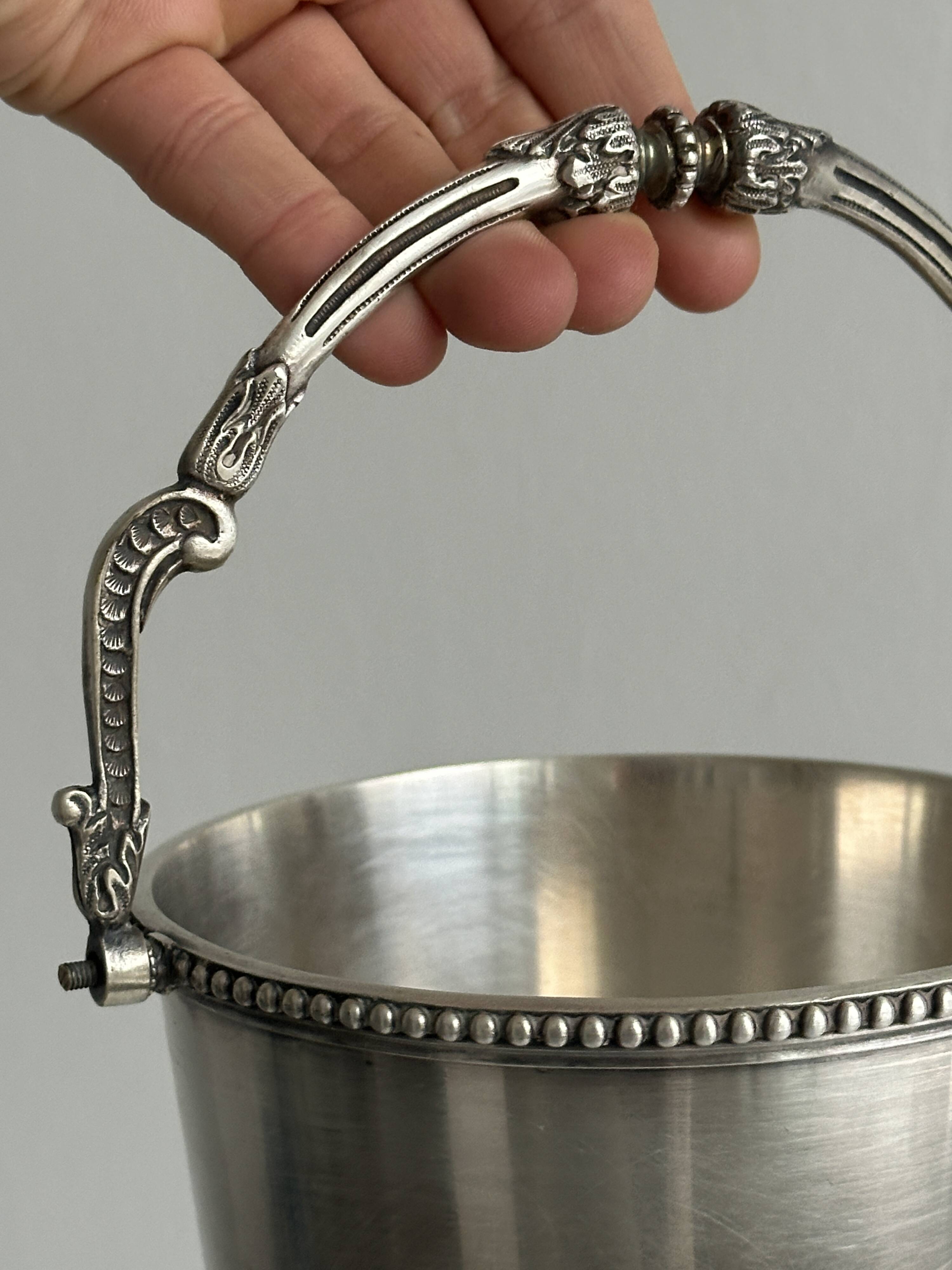 small silver-plated ice bucket