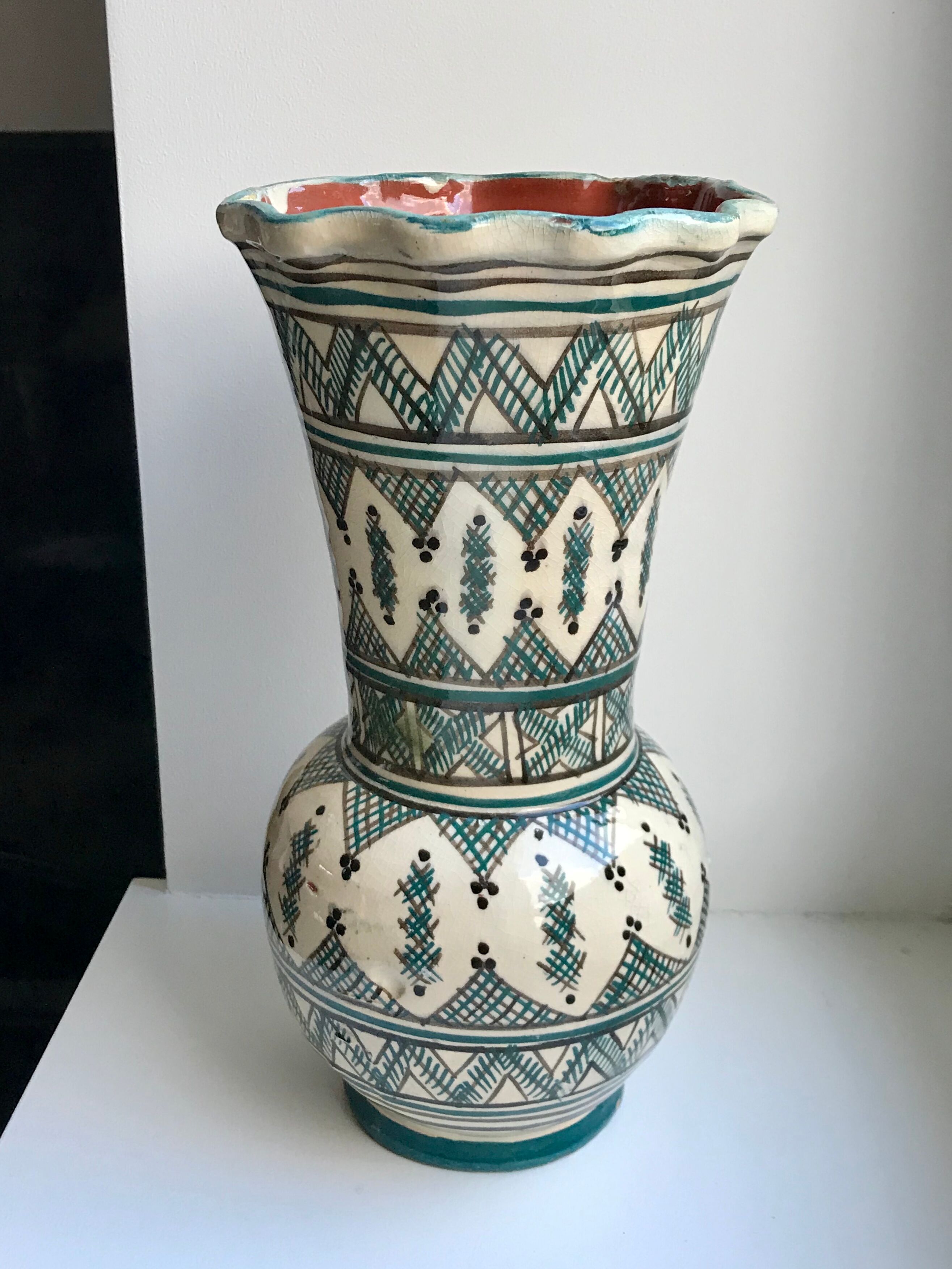 Moroccan ceramic pottery vase Tamegroute
