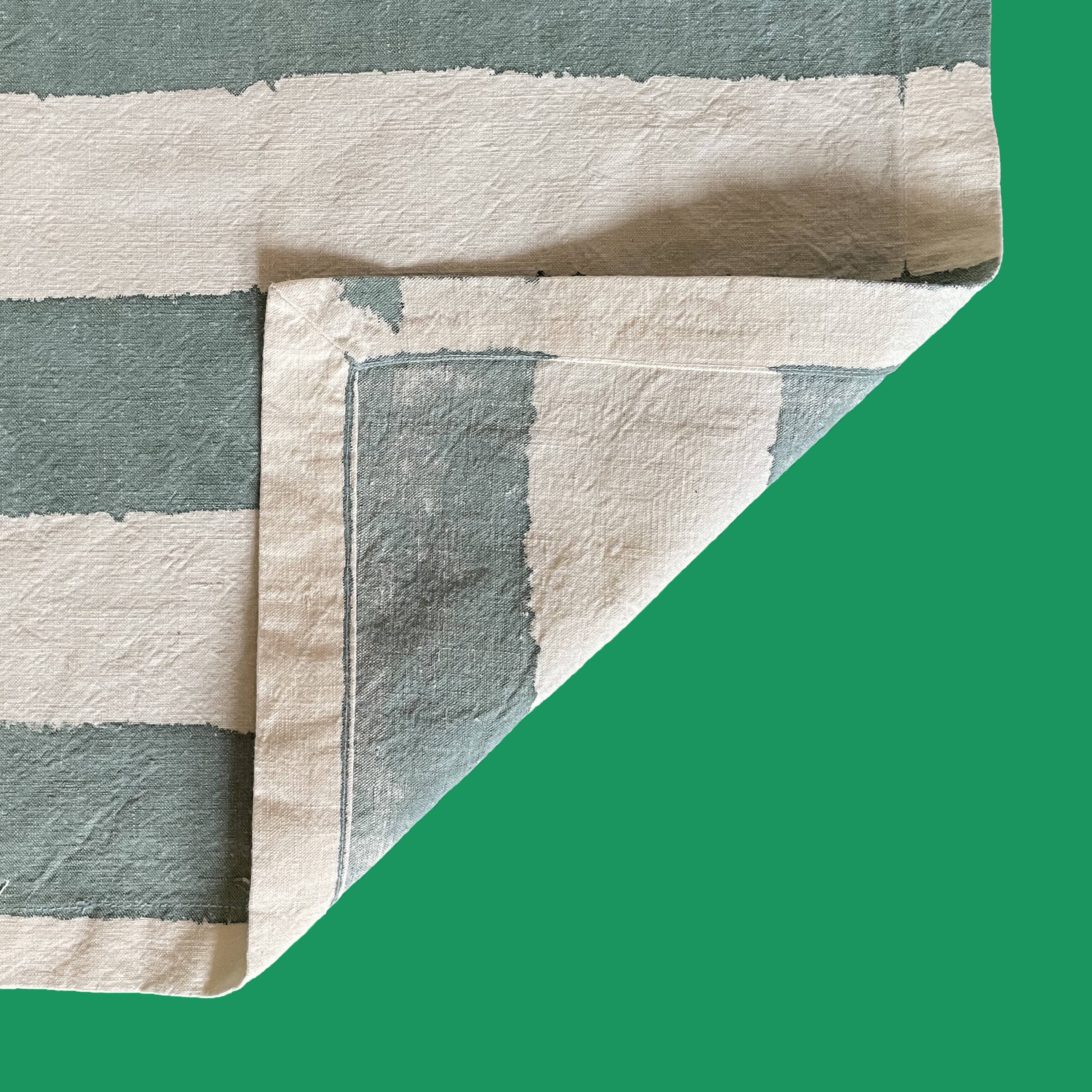 Serviette bayadère verte