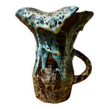 Lava ceramic vase, Vallauris, signed