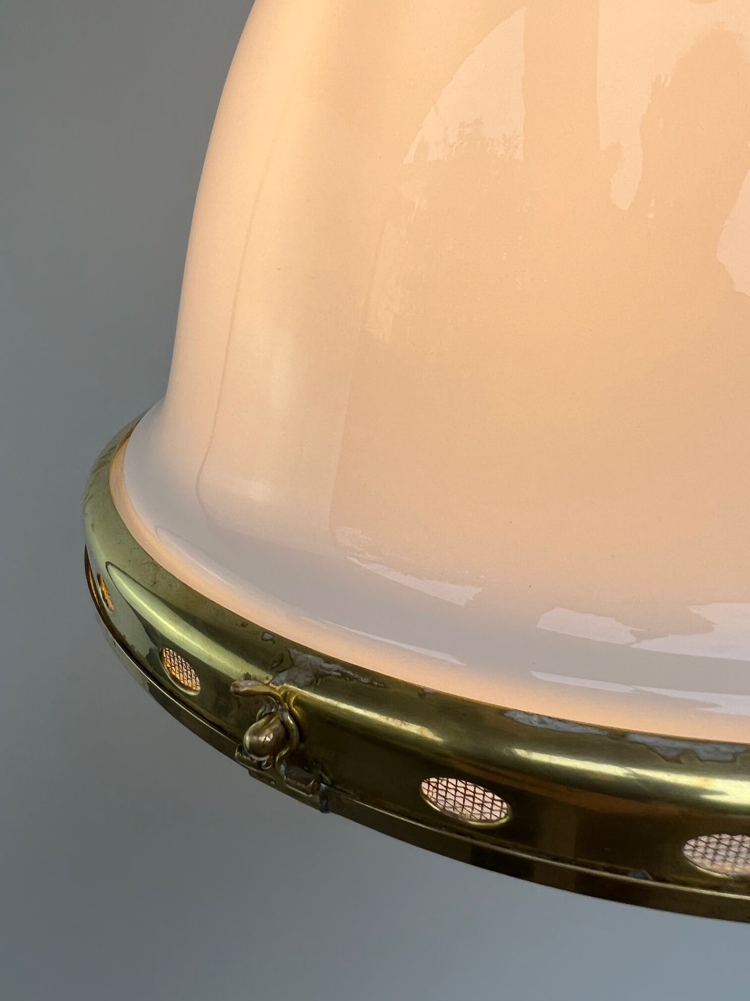 Chandelier 1920 opaline and frosted glass brand bag paris