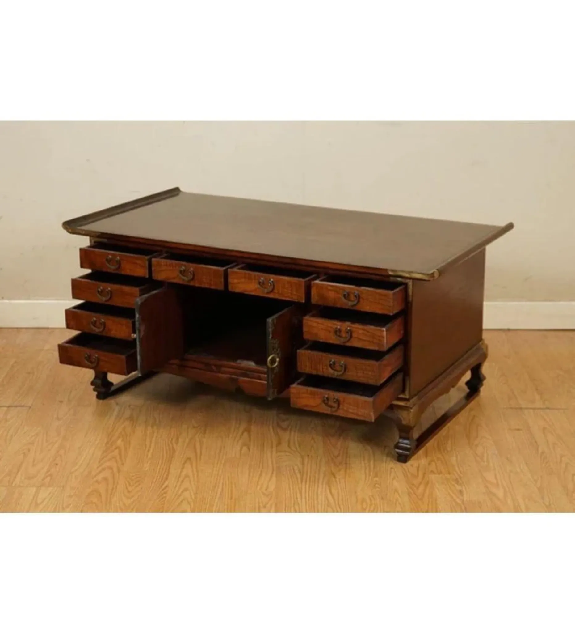 Coffee Table in Elm with Drawers, Korea, Late 19th Century