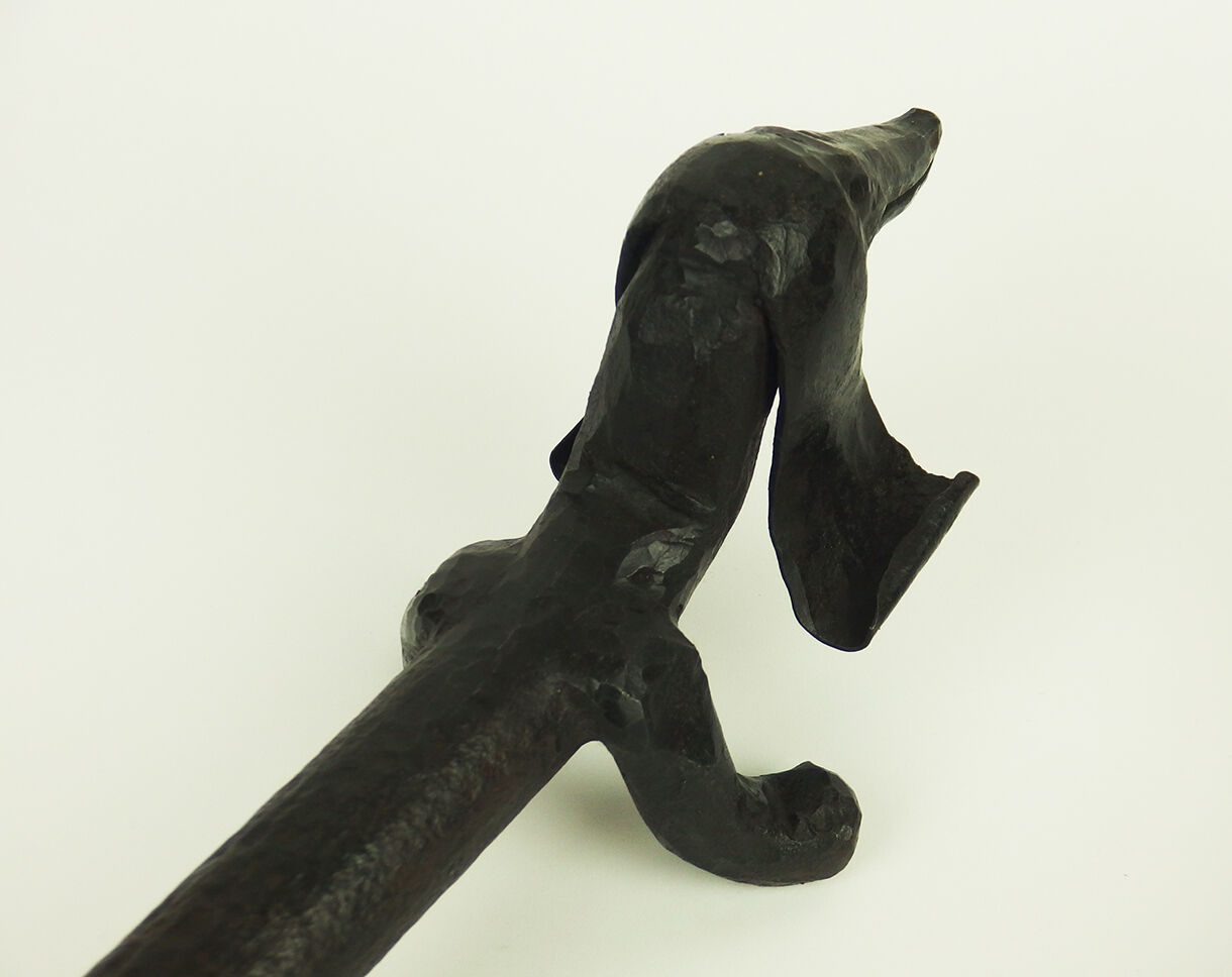 Pair of wrought iron "dog" chenets