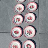 flat plates Digoin Sarreguemines Cibon – red roses decoration – vai