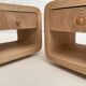 Pair of rattan bedside tables