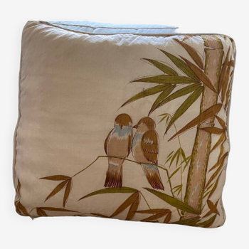 Vintage cushion decorated with birds, Thailand