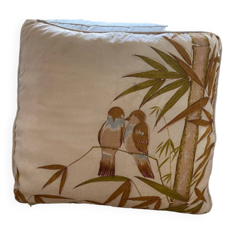 Coussin vintage décor d'oiseaux, Thaïlande