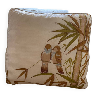 Vintage cushion decorated with birds, Thailand