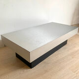 70s coffee table in brushed aluminum