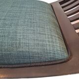 Vintage Curule Stool with Reupholstered Seat
