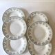 6 deep plates Digoin & Sarreguemines, emerald green floral decoration