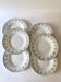 6 deep plates Digoin & Sarreguemines, emerald green floral decoration