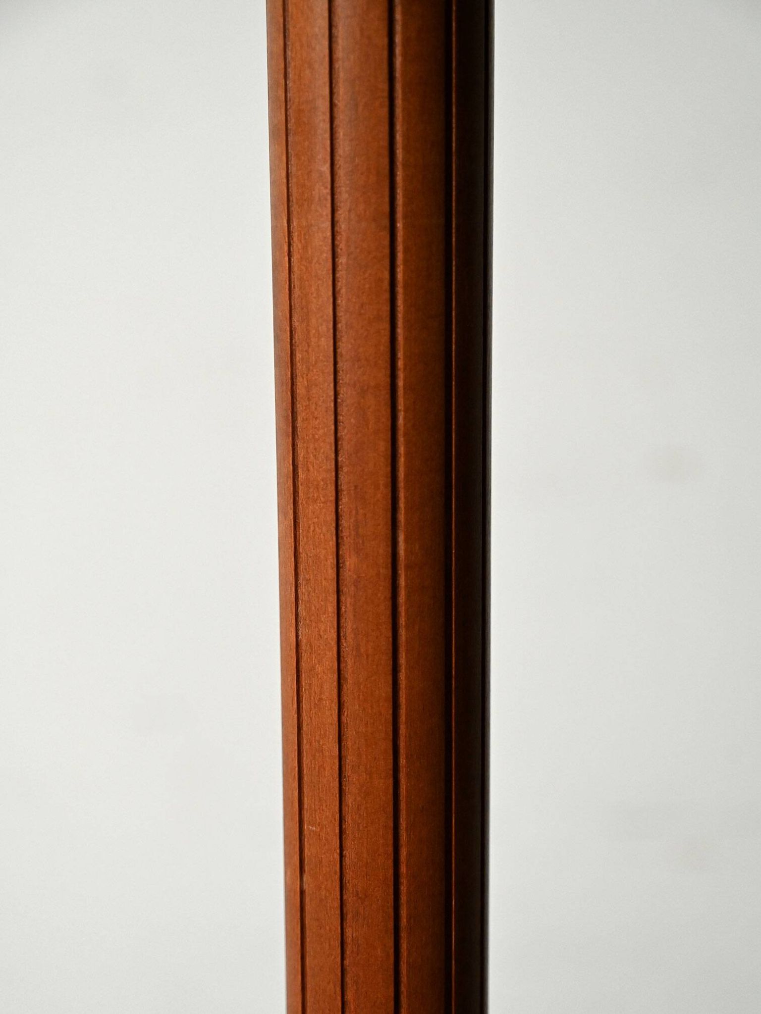 Teak and Amber colored Glass Floor Lamp