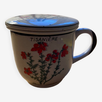 Vintage stoneware mug for tea infusion