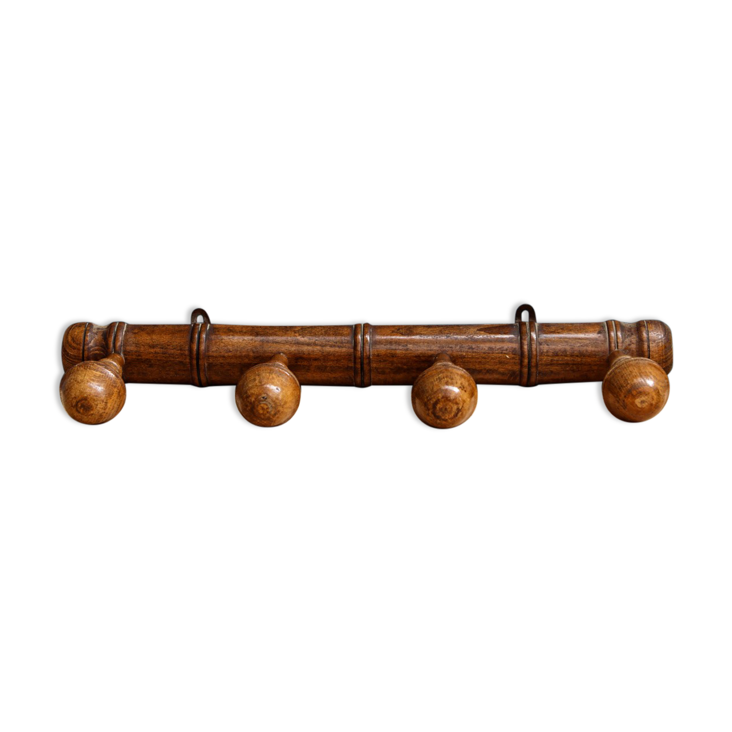 Wall coat rack, turned wood