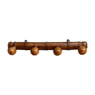 Wall coat rack, turned wood