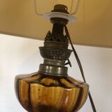 Electrified amber kerosene lamp