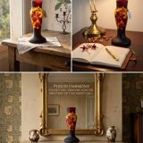 Gallé style vase in multilayer glass - Leaf decoration - Marked "TIP"