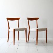Pair of 1960s Scandinavian Teak Chairs with Curved Back
