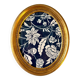 Oval frame in gilded wood with domino paper Antoinette Poisson 30C "Indienne"