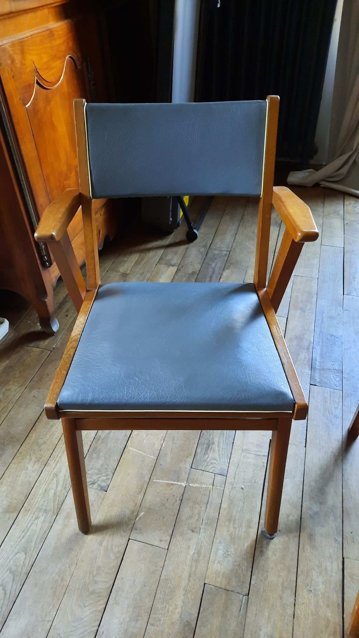 Paire de fauteuils bridge gris