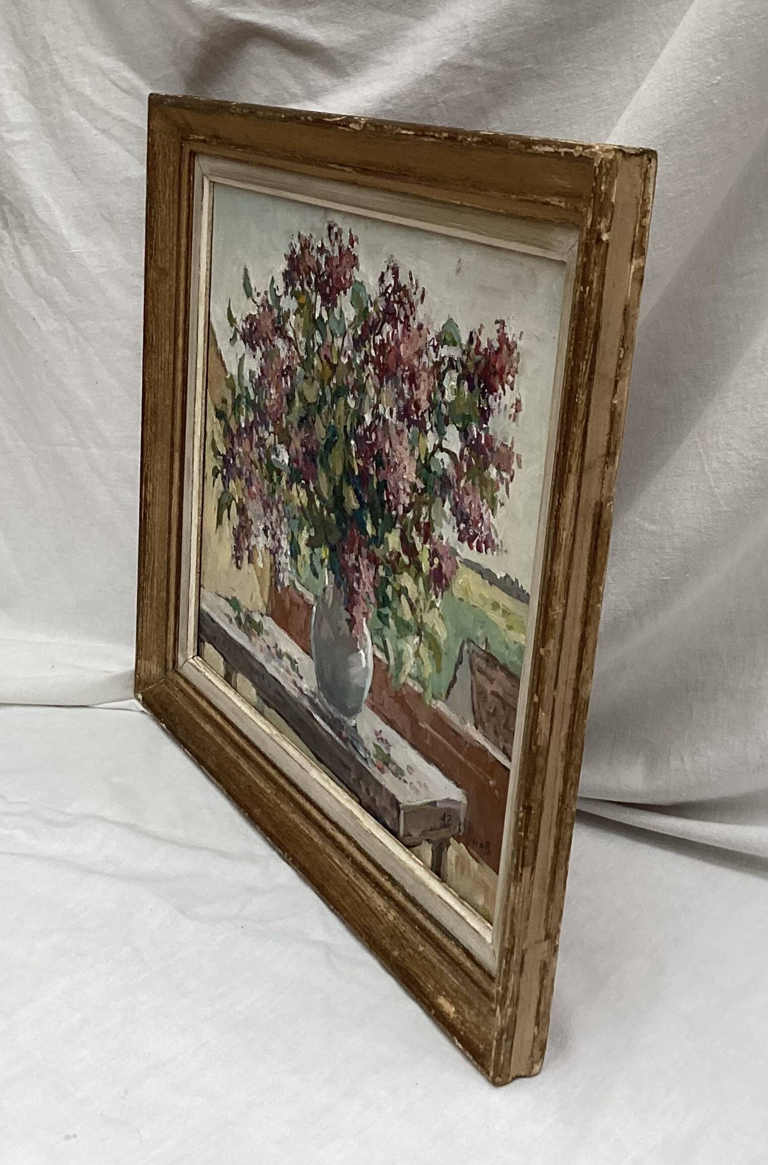 Signed painting Oil on canvas dimensions: height - 48 cm - width - 56 cm -