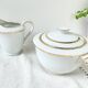 Service à thé/café vintage en porcelaine Bernardaud & Cie Limoges France blanche doré