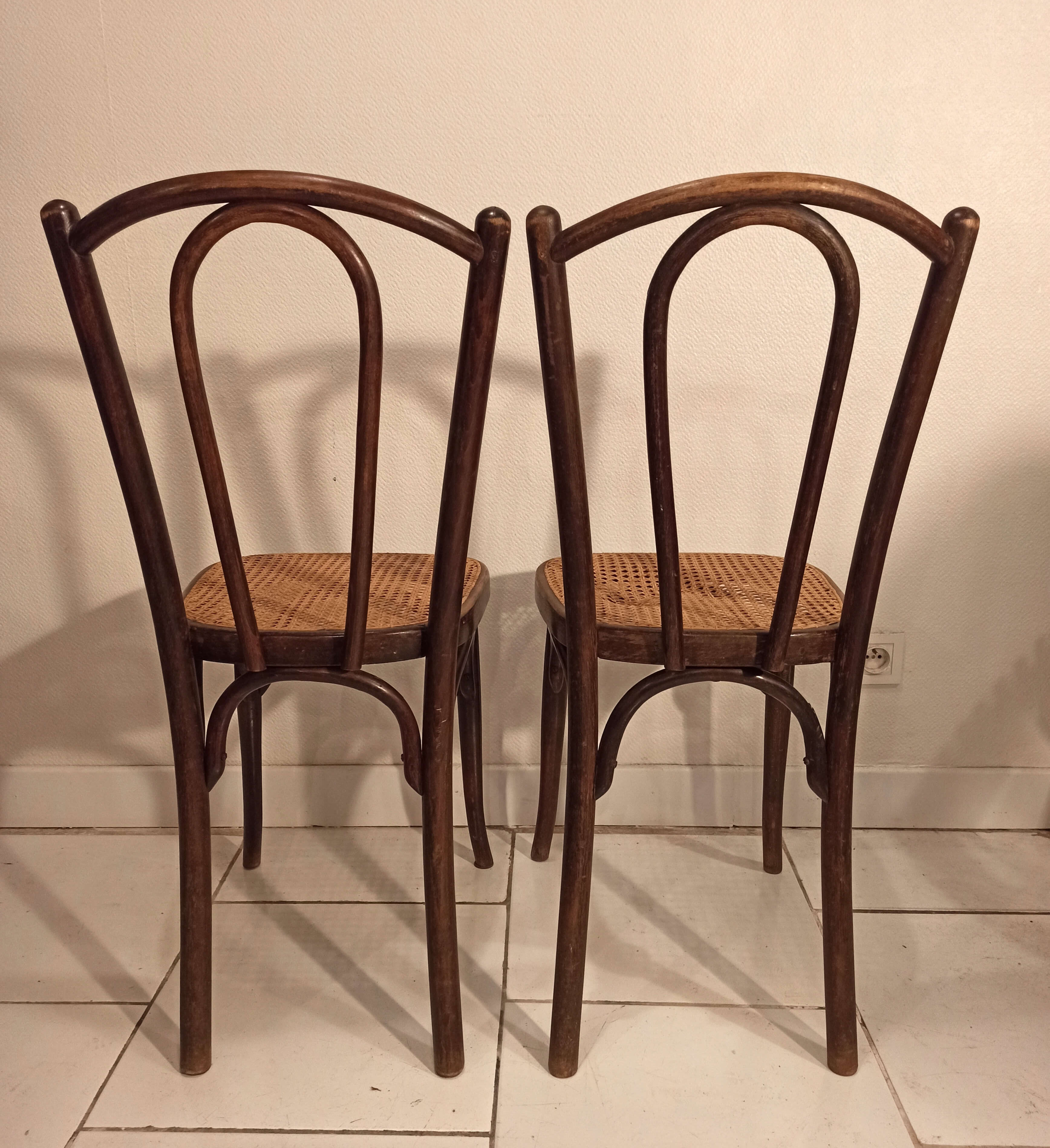 Set of 4 chairs bistrot 1900 by J and J Kohn model 462