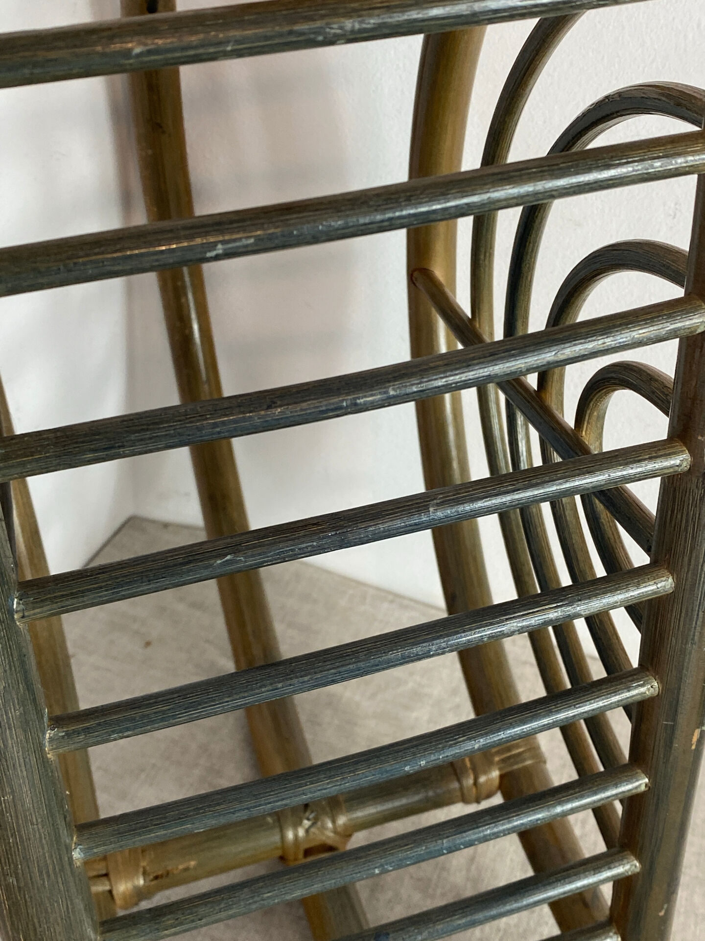 Bamboo and rattan magazine rack