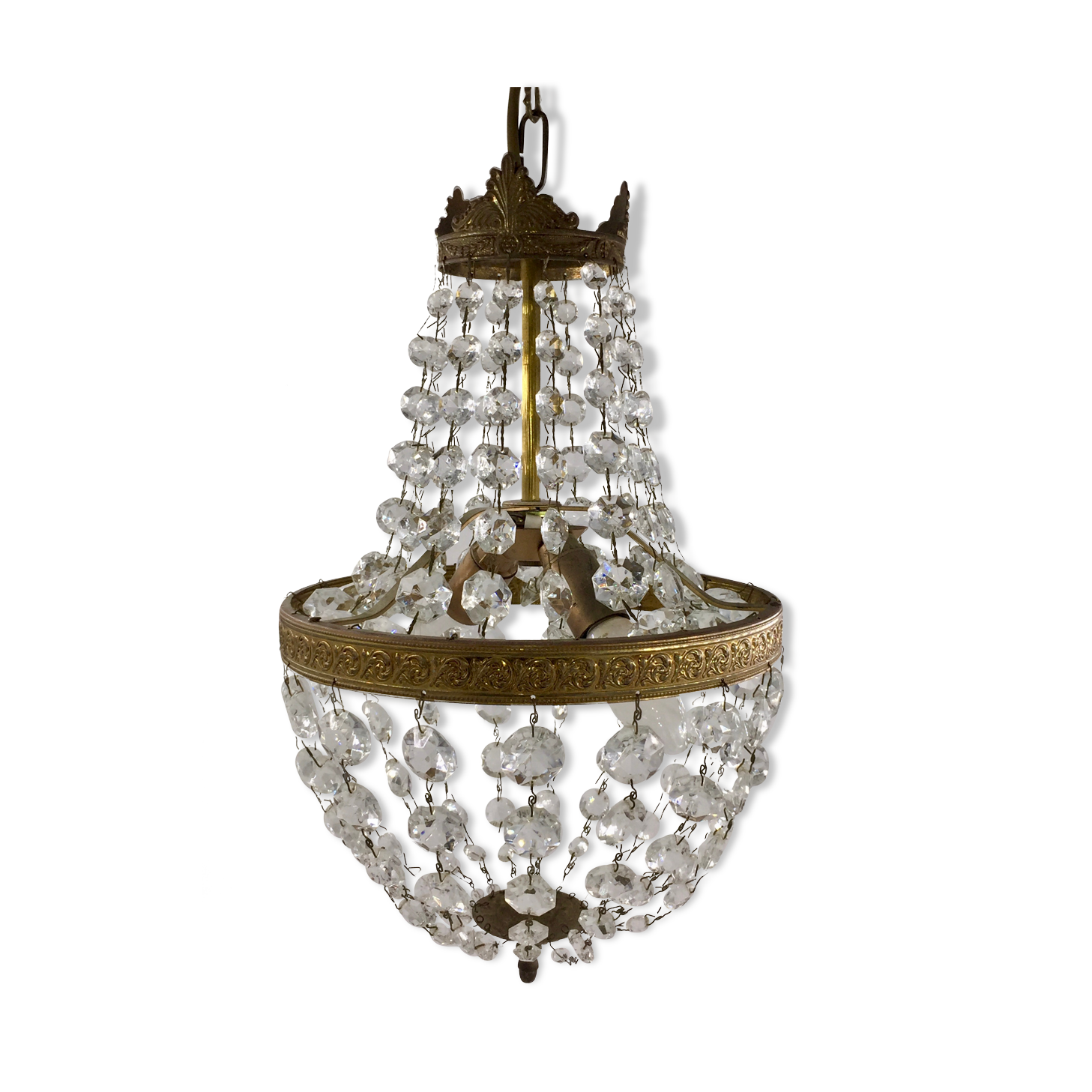 Balloon chandelier Empire style with Pampilles