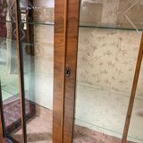 English art deco walnut showcase