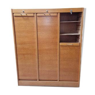 Meuble classeur à rideaux triple