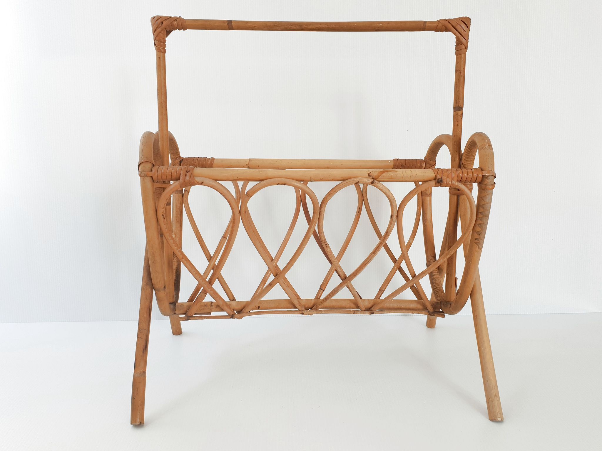 Vintage rattan magazine holders