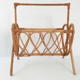 Porte-revues en rotin vintage