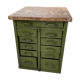 Meuble établi rangement militaire industriel vert