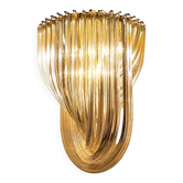 Chandelier courbé "Bluino" en verre de Murano par Venini.