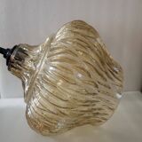 Amber glass pendant, iridescent gold, vintage 1960-70.