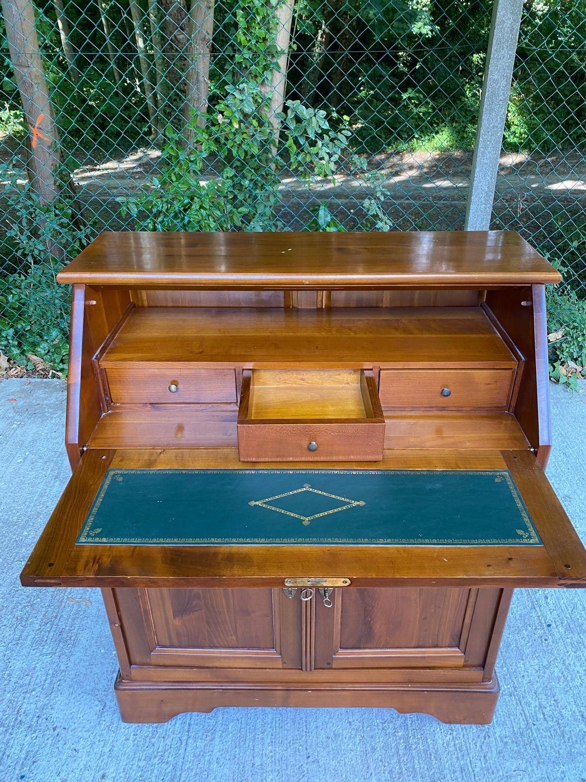 Louis Philippe donkey back secretary in solid wood, 20th century