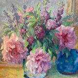 Bouquet of peonies signed Lacas