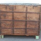 Old blue wooden chest