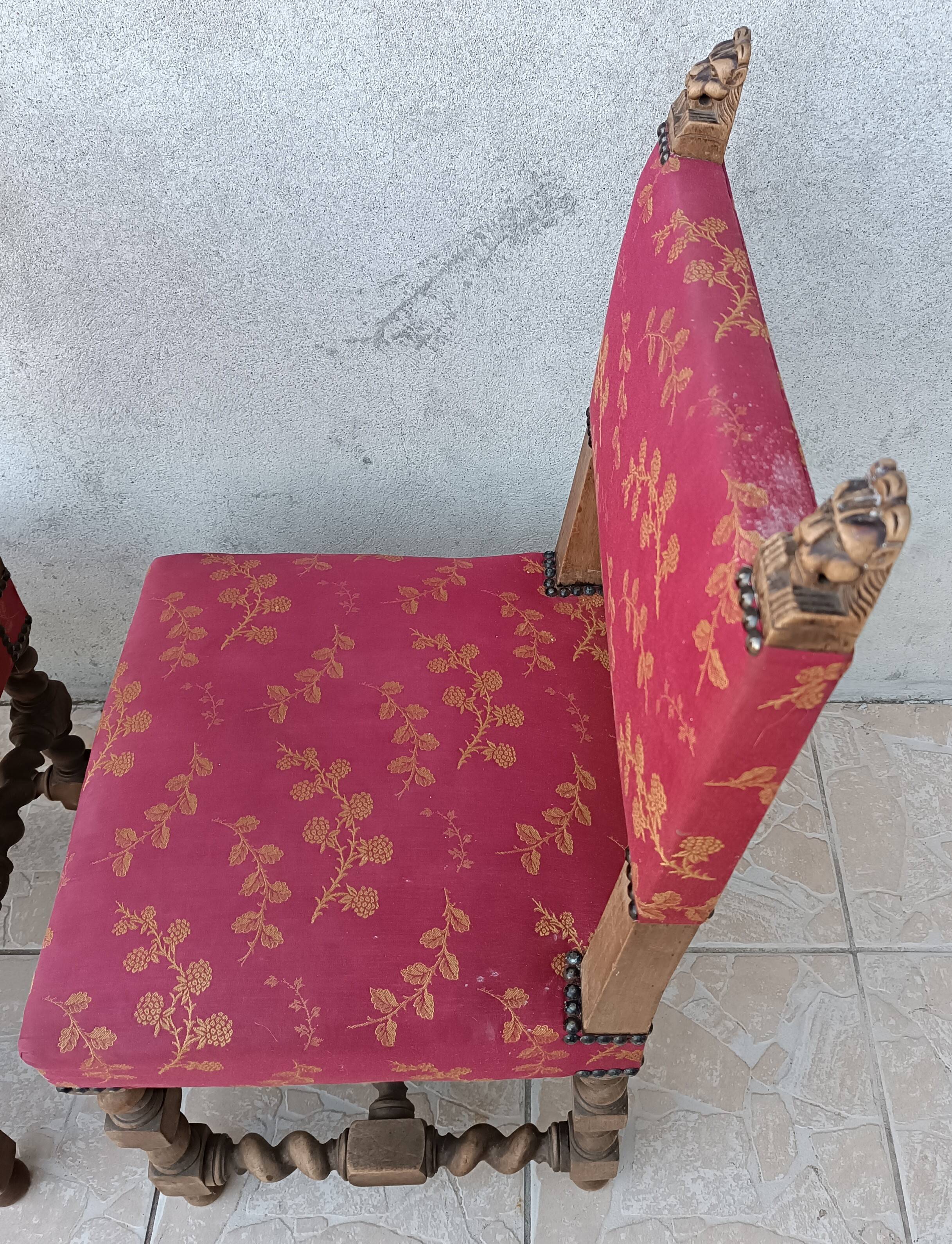 Pair of Louis XIII walnut chairs