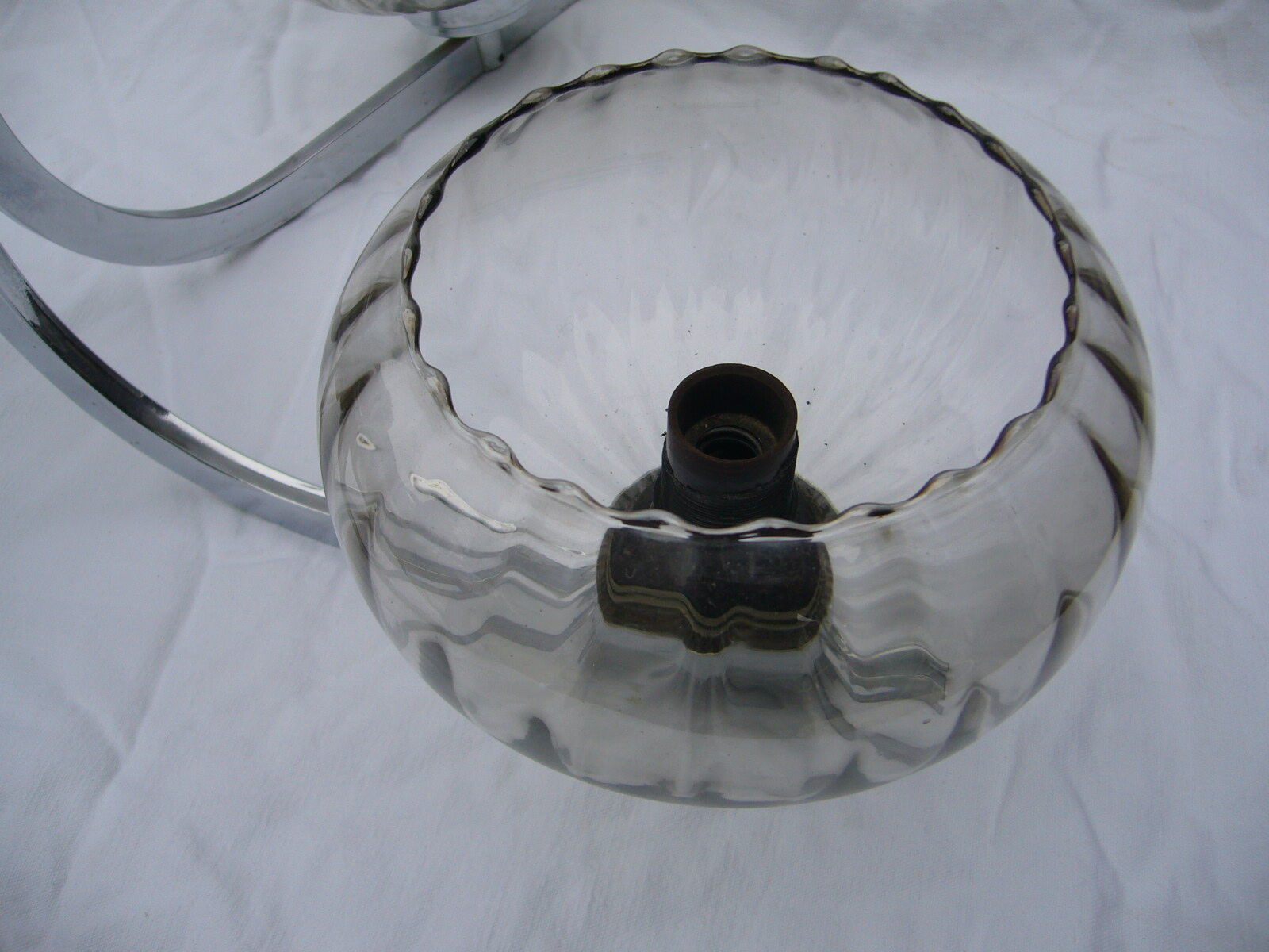 Chandelier 70s chrome and black