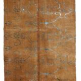 Vintage Tibetan Modern handmade carpet 112cm x 365cm 1980s, 1B769