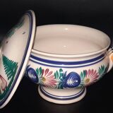 HB Quimper earthenware soup tureen with traditional floral decoration