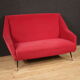 Italian sofa in red velvet from the 60s