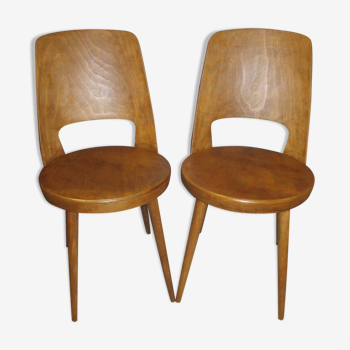 Pair of bistro Baumann Mondor chairs of the 70s
