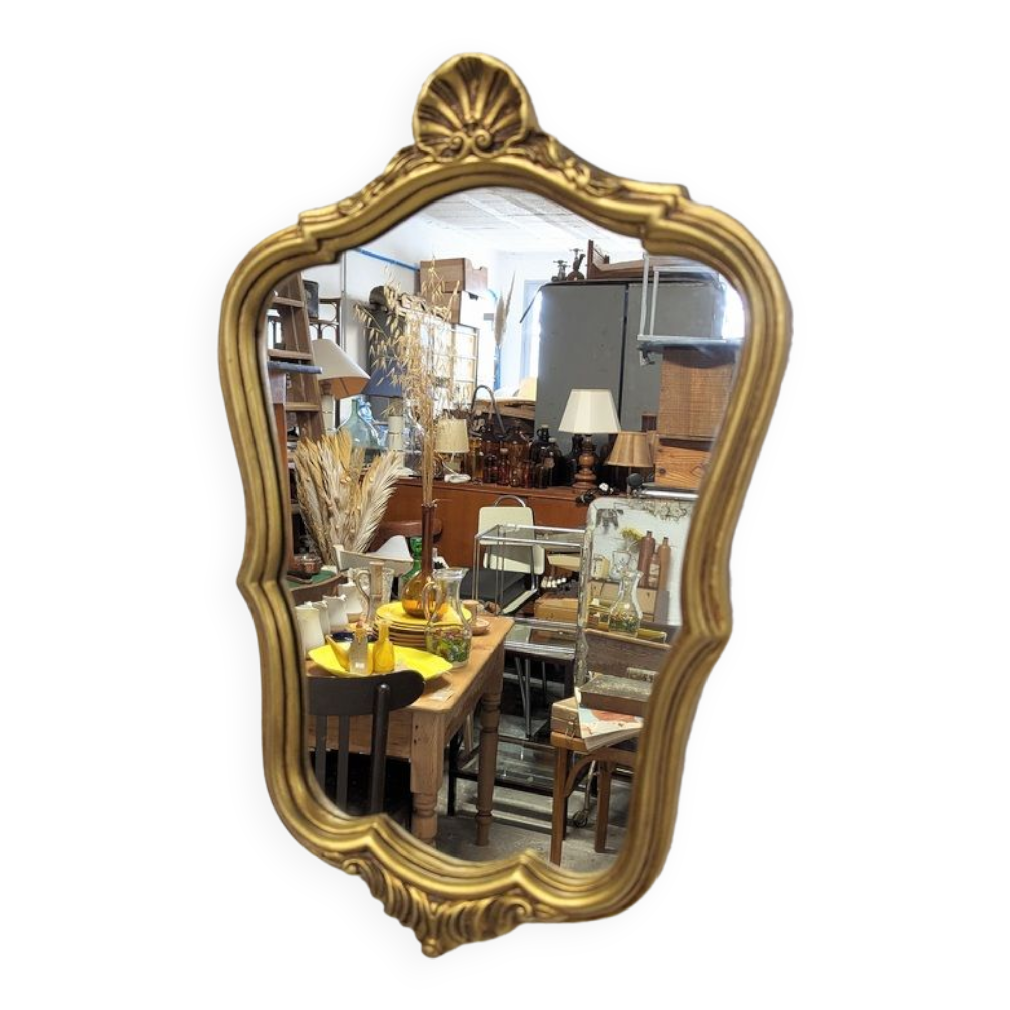 Gilded baroque mirror 50x34cm