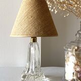 Lampe pied en cristal avec abat-jour