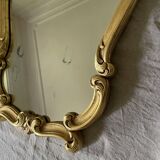 Golden resin rock mirror  42x68cm